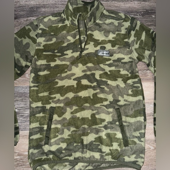 Eddie Bauer Green Camo Fleece Quarterzip Pullover - Youth Large (14/16) - Picture 2 of 5